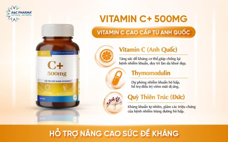 Viên uống tăng cường đề kháng vitamin C+ 500mg